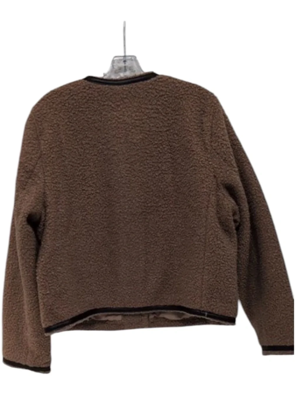J. Crew Brown Sherpa Jacket with Black Trim